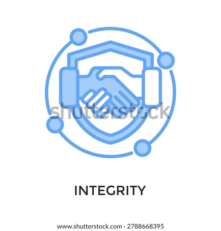 Integrity Icon Lineal Blue Style. Vector Illustration For Graphic Design
