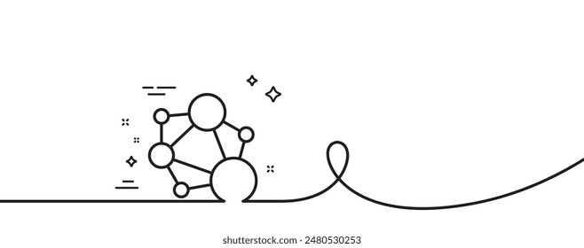 Integrity line icon. Continuous one line with curl. Social network sign. Core value symbol. Integrity single outline ribbon. Loop curve pattern. Vector