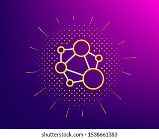 Integrity line icon. Halftone pattern. Social network sign. Core value symbol. Gradient background. Integrity line icon. Yellow halftone pattern. Vector