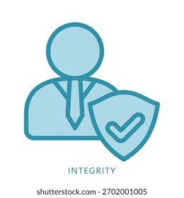 Icono de la ilustración de la integridad mini. Uso Para El Concepto Moderno, Impresión, Ui, Ux Kit, Web Y Desarrollo De App. Vector Relacionado Con Finanzas De Negocios, Administración Y Más