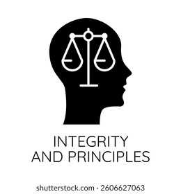Integrity and Principles – Head with Scale Representing Ethics and Moral Responsibility