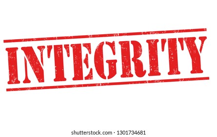 Integrity sign or stamp on white background, vector illustration