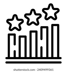 vector de contorno de icono de gráfico de estrella de integridad. Escala de balance. Comunidad de cultura básica