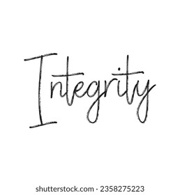 integrity text on white background.