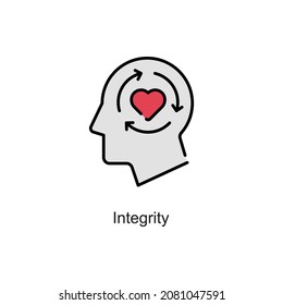 Integrity vector fill outline Icon. Pixel Perfect. For Mobile and Web. stock illustration