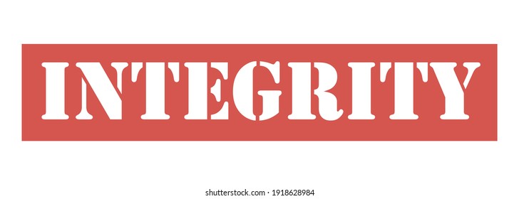 INTEGRITY Vector stamp. White isolated
