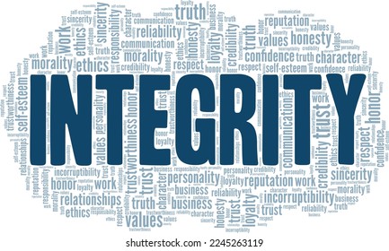 Integrity word cloud conceptual design isolated on white background.