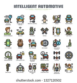 Inteligent Automotive , Thin Line and Pixel Perfect Icons