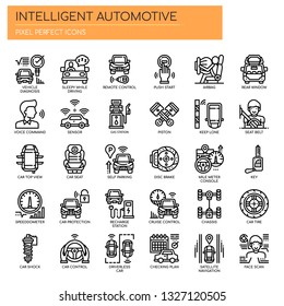 Inteligent Automotive , Thin Line and Pixel Perfect Icons