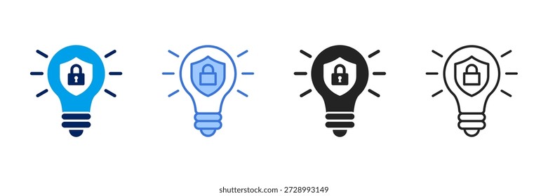 Ícone De Propriedade Intelectual Define Coleção De Estilos Diferentes.