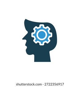 Iconos del intelecto y contorno del estilo plano, fondo transparente