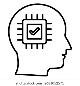 Vector de ilustración de icono de contorno de intelecto