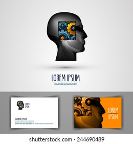 Intellect vector logo design template. Education or genius icon.