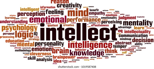 Intellect word cloud concept. Vector illustration