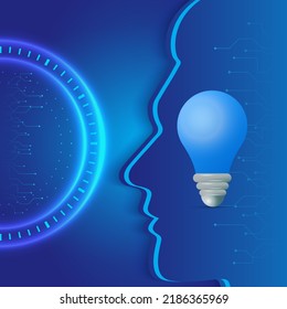 Intellectual Artificial intelligence concept design background vector