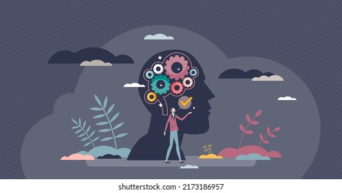 Intellectual capital as company intangible assets value tiny person concept. Organization human intellect resource with skills and knowledge capacity vector illustration. Employee performance ability.