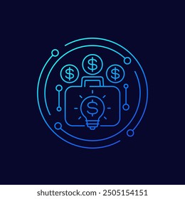 Icono del capital intelectual, diseño lineal