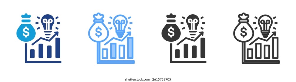 Intellectual Capital icon set multiple style collection