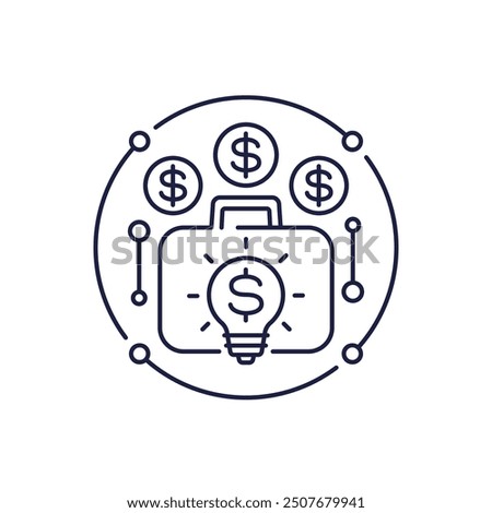 intellectual capital line icon on white