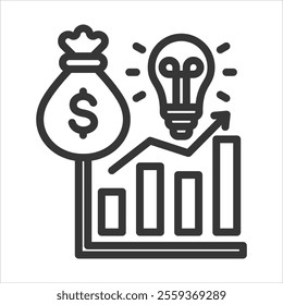 Intellectual Capital Outline Icon Vector Illustration