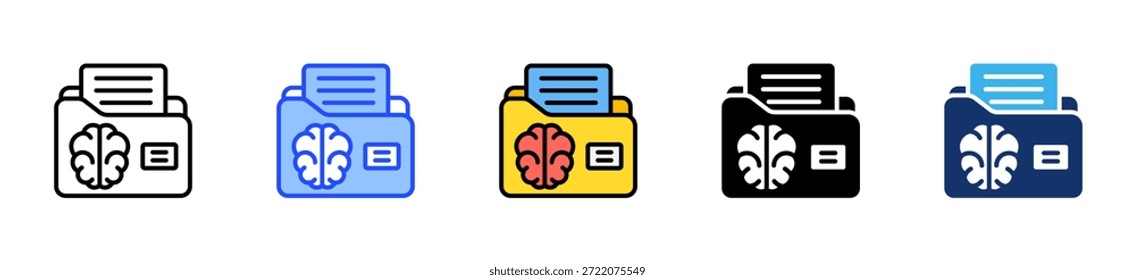 Colección De Iconos De Archivo Intelectual Con Múltiples Estilos