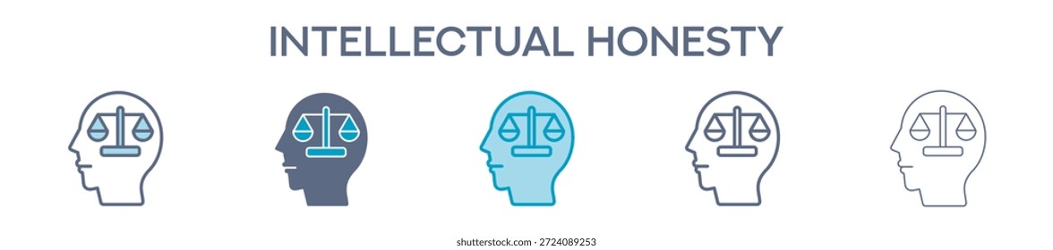 Elemento De Honestidad Intelectual Para El Diseño Gráfico - Estilos Múltiples. Ilustración vectorial De Dos Colores Y Negro. Los Diseños Múltiples De Los Iconos Se Pueden Utilizar Para El Móvil, Ui, Web