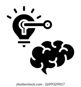 Ilustração de vetor de design de glifo de ícone intelectual