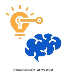 Intellectual Icon Solid Color Design Vector Illustration