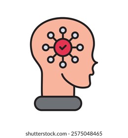 Intellectual icon with white background vector stock illustration