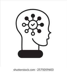 Intellectual icon with white background vector stock illustration