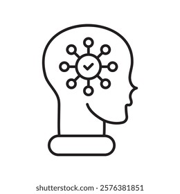 Intellectual icon with white background vector stock illustration