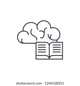 Intellectual information line icon concept. Intellectual information vector linear illustration, symbol, sign