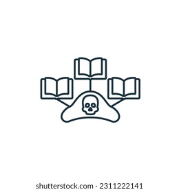 Intellectual piracy icon. Monochrome simple sign from intellectual property collection. Intellectual piracy icon for logo, templates, web design and infographics.