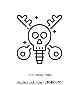 Intellectual Piracy icon. Outline style icon design isolated on white background