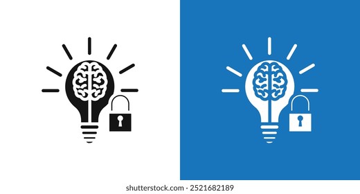 Icono de Propiedad intelectual y Derechos de autor Esquema plano del conjunto de Vectores