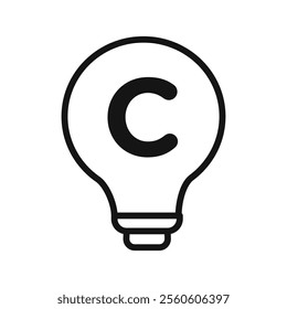 Intellectual property and copyright icon vector line logo art