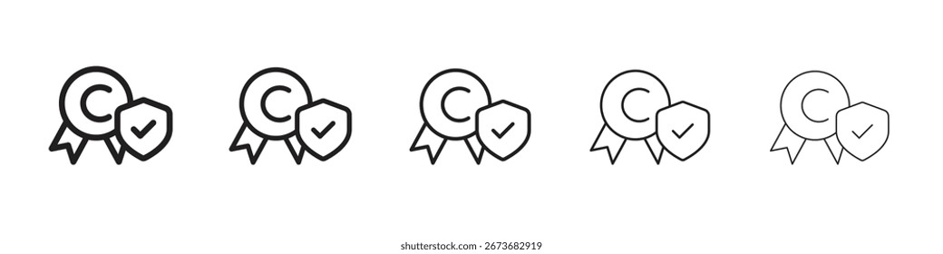 Ilustración vectorial de icono de Propiedad intelectual y Derechos de autor aislada