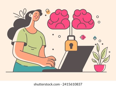 Intellectual property copyright trademark digital rights protection isolated concept. Vector cartoon design element illustration