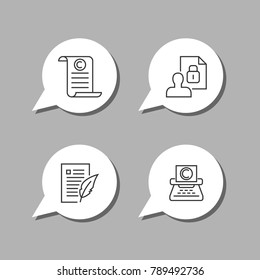 Intellectual property and copyright vector line icons