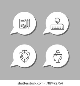 Intellectual property and copyright vector line icons