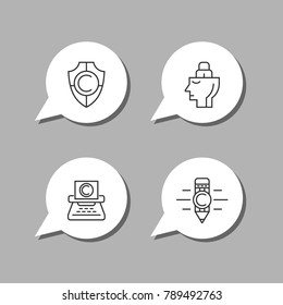 Intellectual property and copyright vector line icons