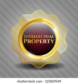 Intellectual property golden emblem