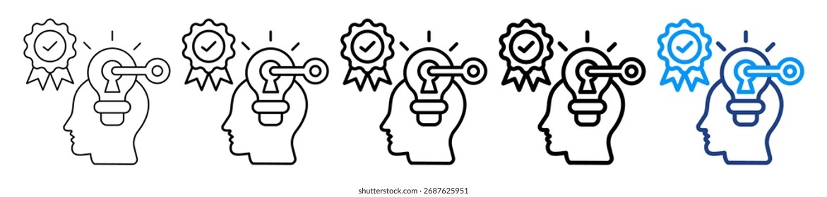 Conjunto de Colección de contorno de estilo diferente de icono de Propiedad intelectual Ilustración vectorial