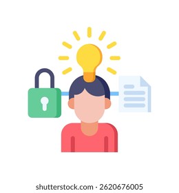 Ilustración vectorial plana del icono de la Propiedad intelectual
