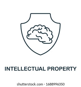 Intellectual Property icon from insurance collection. Simple line Intellectual Property icon for templates, web design and infographics