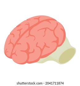 Icono de propiedad intelectual vector isométrico. Mano sosteniendo un icono del cerebro humano. Tecnología financiera moderna, bloqueo