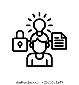 Intellectual Property Icon Line Vector Illustration