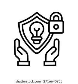 Ilustración vectorial de línea de ícono de Propiedad intelectual