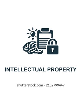 Intellectual Property icon. Monochrome simple Crowdfunding icon for templates, web design and infographics