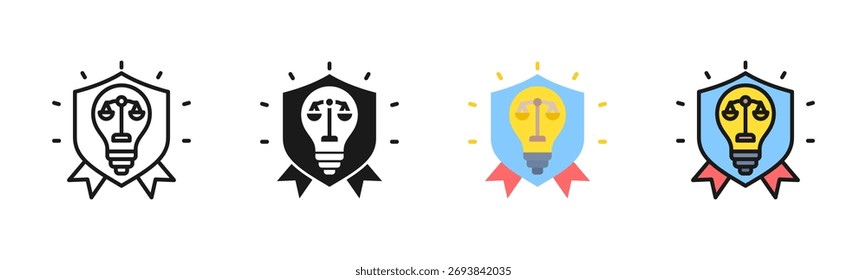 Paquete De Iconos De Propiedad intelectual En Varios Estilos
